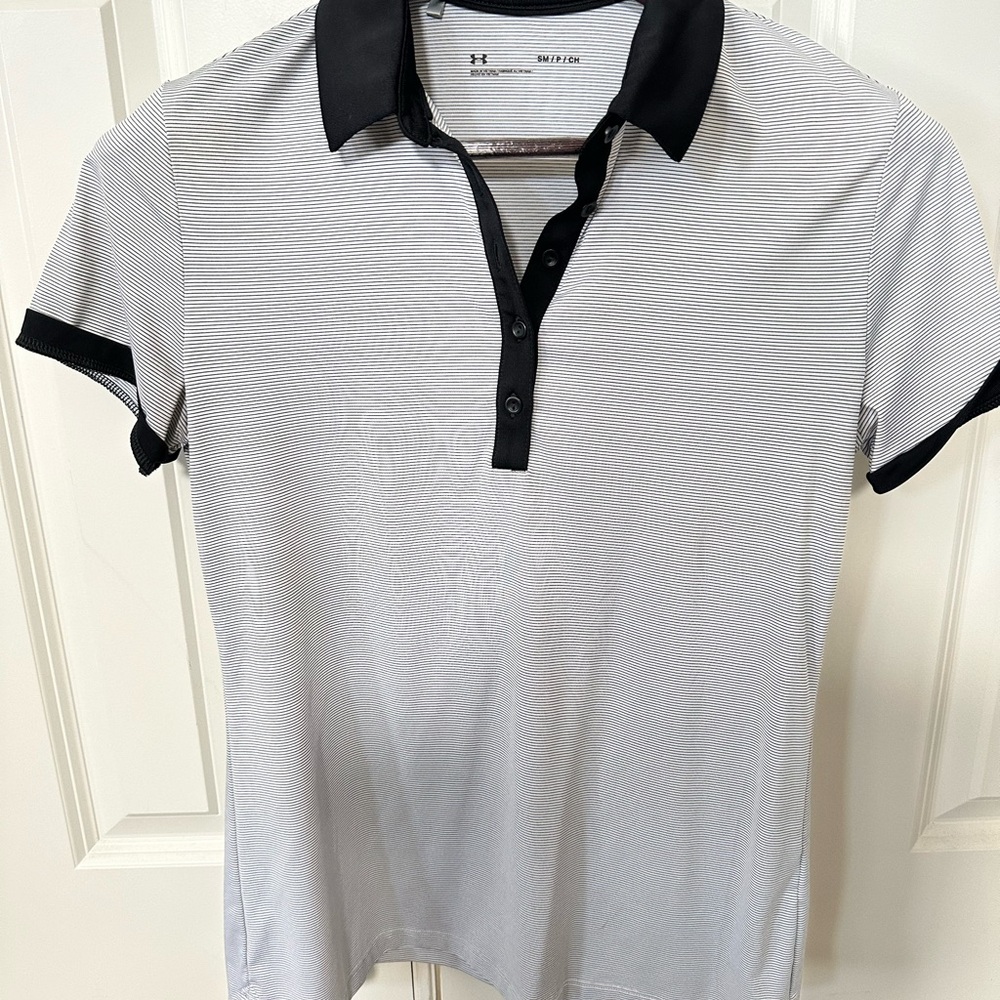 Under Armour Black and White Polo